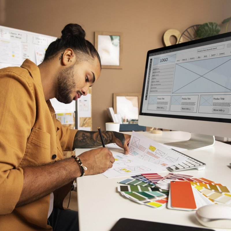 side-view-man-designing-websites